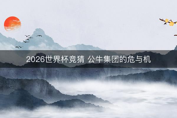 2026世界杯竞猜 公牛集团的危与机