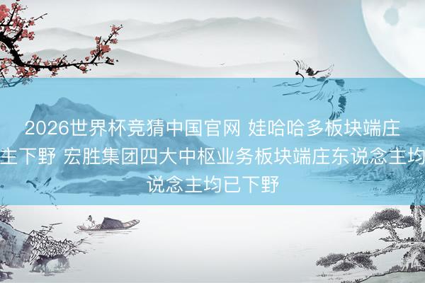 2026世界杯竞猜中国官网 娃哈哈多板块端庄东说念主下野 宏胜集团四大中枢业务板块端庄东说念主均已下野