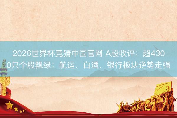 2026世界杯竞猜中国官网 A股收评：超4300只个股飘绿；航运、白酒、银行板块逆势走强