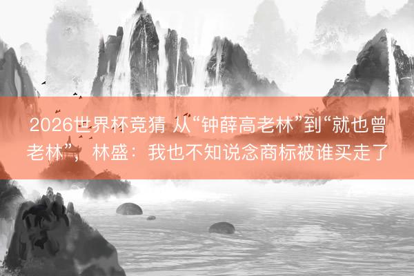 2026世界杯竞猜 从“钟薛高老林”到“就也曾老林”，林盛：我也不知说念商标被谁买走了