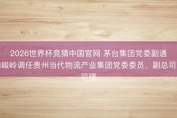 2026世界杯竞猜中国官网 茅台集团党委副通知峻岭调任贵州当代物流产业集团党委委员、副总司理