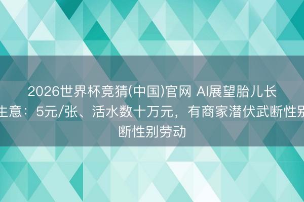 2026世界杯竞猜(中国)官网 AI展望胎儿长相成生意:5元/张、活水数十万元,有商家潜伏武断性别劳动