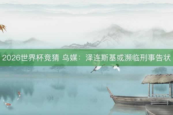 2026世界杯竞猜 乌媒：泽连斯基或濒临刑事告状