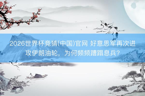 2026世界杯竞猜(中国)官网 好意思军再次进攻伊朗油轮，为何频频蹧蹋息兵？