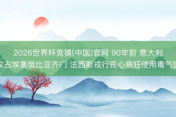 2026世界杯竞猜(中国)官网 90年前 意大利攻占埃塞俄比亚齐门 法西斯戎行丧心病狂使用毒气弹
