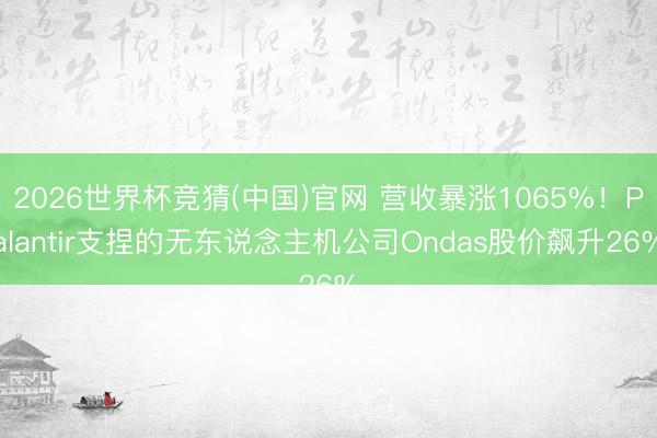 2026世界杯竞猜(中国)官网 营收暴涨1065%！Palantir支捏的无东说念主机公司Ondas股价飙升26%