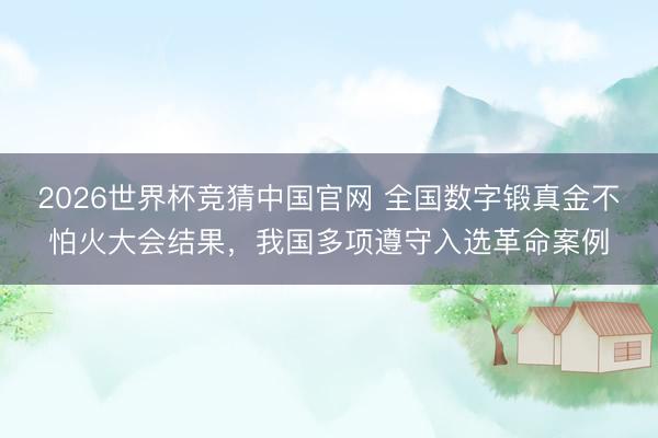 2026世界杯竞猜中国官网 全国数字锻真金不怕火大会结果，我国多项遵守入选革命案例