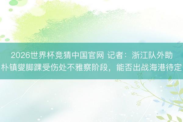 2026世界杯竞猜中国官网 记者：浙江队外助朴镇燮脚踝受伤处不雅察阶段，能否出战海港待定