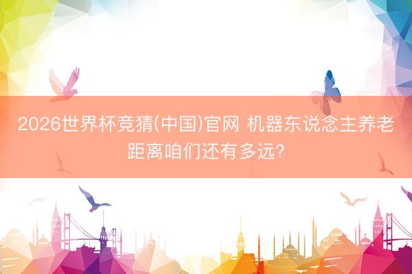 2026世界杯竞猜(中国)官网 机器东说念主养老距离咱们还有多远？