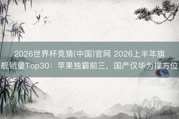 2026世界杯竞猜(中国)官网 2026上半年旗舰销量Top30:苹果独霸前三,国产仅华为撑方位