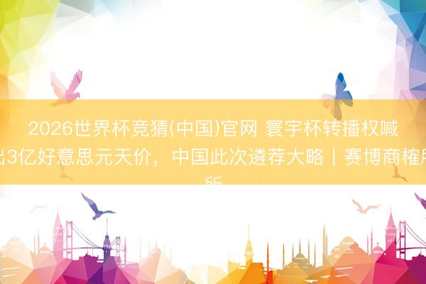 2026世界杯竞猜(中国)官网 寰宇杯转播权喊出3亿好意思元天价，中国此次遴荐大略｜赛博商榷所